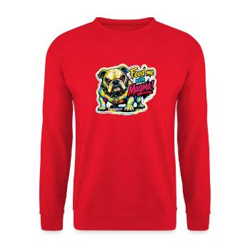 Feed me Magma - Unisex Pullover - Rot - Vorne - Alina (178cm) & Michal (187cm)