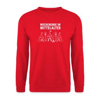 Wochenende Im Mittelalter – Mittelaltermarkt Vekto - Unisex Pullover - Rot - Vorne - Alina (178cm) & Michal (187cm)