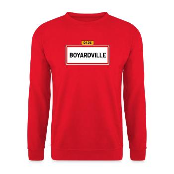 Boyardville D126 - Sweat-shirt Unisexe - rouge - Devant - Alina (178cm) & Michal (187cm)