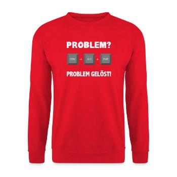 Problem Gelöst Strg Alt Entf - Unisex Pullover - Rot - Vorne - Alina (178cm) & Michal (187cm)