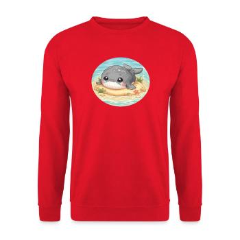 Baleine sur un banc de sable en mer - Sweat-shirt Unisexe - rouge - Devant - Alina (178cm) & Michal (187cm)