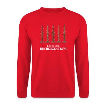 Leiter vom Rechenzentrum Gärtner - Unisex Pullover - Rot - Vorne - Alina (178cm) & Michal (187cm)