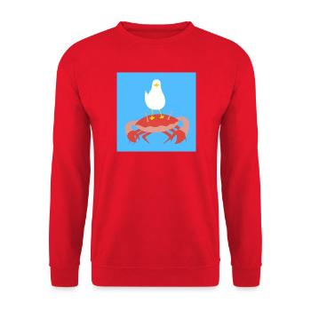 Crabby blau - Unisex Pullover - Rot - Vorne - Alina (178cm) & Michal (187cm)