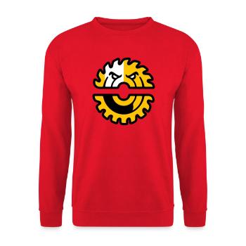 Kreissaege Maskottchen Logo - Unisex Pullover - Rot - Vorne - Alina (178cm) & Michal (187cm)