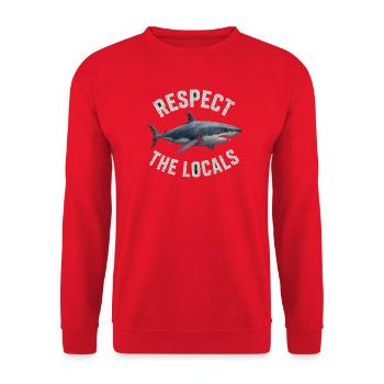 Respect The Locals Great White Shark Ocean Marine Conservation - Unisex Sweatshirt - red - Front - Alina (178cm) & Michal (187cm)