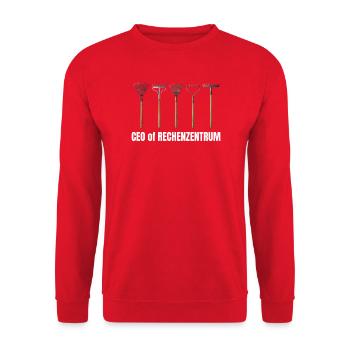 CEO of Rechenzentrum Leiter - Unisex Pullover - Rot - Vorne - Alina (178cm) & Michal (187cm)
