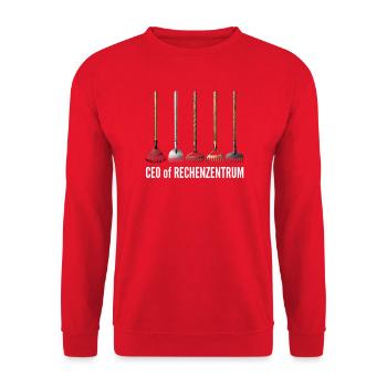 CEO of Rechenzentrum Gärtner Garten Gartenarbeit - Unisex Pullover - Rot - Vorne - Alina (178cm) & Michal (187cm)