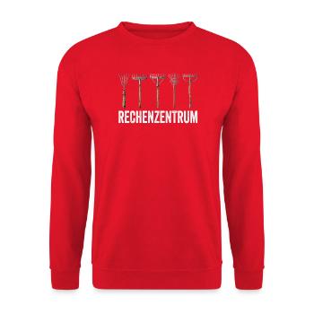 Leiter vom Rechenzentrum Gartenoutfit Gartenarbeit - Unisex Pullover - Rot - Vorne - Alina (178cm) & Michal (187cm)