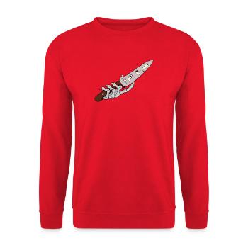 Geisterklingen mit Hand - Unisex Pullover - Rot - Vorne - Alina (178cm) & Michal (187cm)