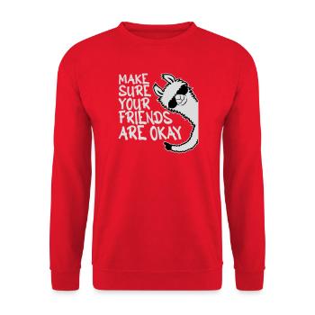 Make Sure Your Friends Are Okay Llama Sunglasses - Unisex Sweatshirt - red - Front - Alina (178cm) & Michal (187cm)