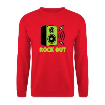 Rock Out Lautsprecher Icon - Unisex Pullover - Rot - Vorne - Alina (178cm) & Michal (187cm)