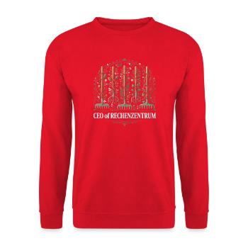 Rechenzentrum Gärtner Nerd Computer Spruch Garten - Unisex Pullover - Rot - Vorne - Alina (178cm) & Michal (187cm)