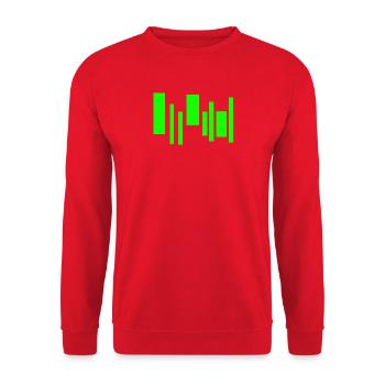 Neon Equalizer Rhythm - Unisex Pullover - Rot - Vorne - Alina (178cm) & Michal (187cm)