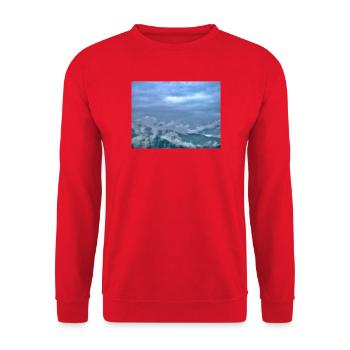 Fog over mountain landscape Morning light - Unisex Sweatshirt - red - Front - Alina (178cm) & Michal (187cm)
