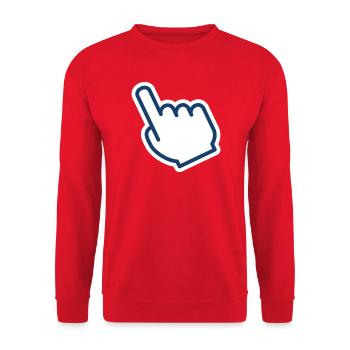Fingerklick-Symbol für digitale Schnittstelle D - Unisex Pullover - Rot - Vorne - Alina (178cm) & Michal (187cm)
