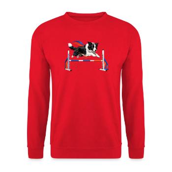 Dog Agility Colorful Jumps - Unisex Sweatshirt - red - Front - Alina (178cm) & Michal (187cm)