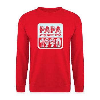 Spruch 1990 - Unisex Pullover - Rot - Vorne - Alina (178cm) & Michal (187cm)