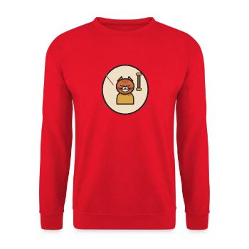 Insigne du Cercle du Chat Endormi - Sweat-shirt Unisexe - rouge - Devant - Alina (178cm) & Michal (187cm)