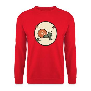 Escargot doux dans le cercle de fleurs - Sweat-shirt Unisexe - rouge - Devant - Alina (178cm) & Michal (187cm)