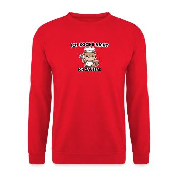 ch koche nicht ich zaubere - Koch Design - Unisex Pullover - Rot - Vorne - Alina (178cm) & Michal (187cm)