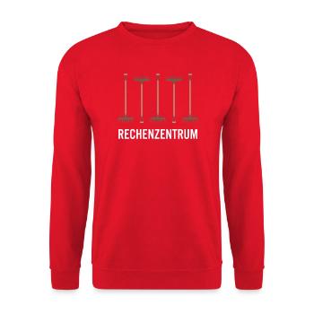 Leiter vom Rechenzentrum Gartenoutfit Gartenarbeit - Unisex Pullover - Rot - Vorne - Alina (178cm) & Michal (187cm)