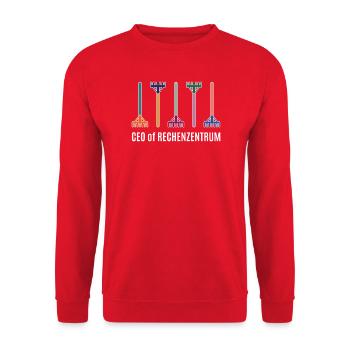 Centre de données IT Garden Rake Gardener Gardening - Sweat-shirt Unisexe - rouge - Devant - Alina (178cm) & Michal (187cm)