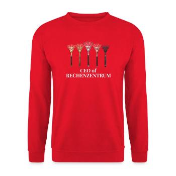 Rechenzentrum Design Gartengeräte Rechen Leiter - Unisex Pullover - Rot - Vorne - Alina (178cm) & Michal (187cm)