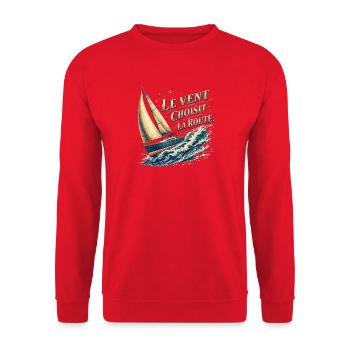 Vent et Voile: Route maritime - Sweat-shirt Unisexe - rouge - Devant - Alina (178cm) & Michal (187cm)