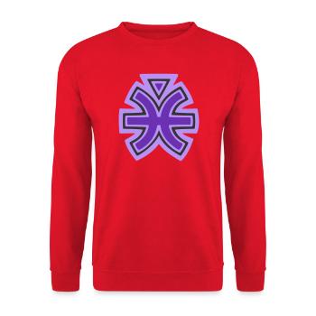 Fische- und Wasserstammessymbol - Unisex Pullover - Rot - Vorne - Alina (178cm) & Michal (187cm)