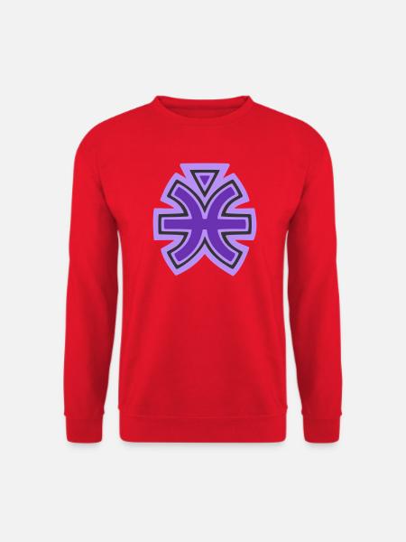 Pisces and Water Tribal Symbol - Unisex Sweatshirt - red