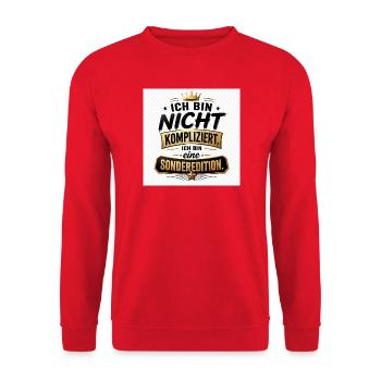 Ich bin nicht kompliziert, ich bin eine Sonderedit - Unisex Pullover - Rot - Vorne - Alina (178cm) & Michal (187cm)