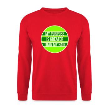 Mon but est plus grand que ma douleur, ce qui signifie le logo des guillemets - Sweat-shirt Unisexe - rouge - Devant - Alina (178cm) & Michal (187cm)
