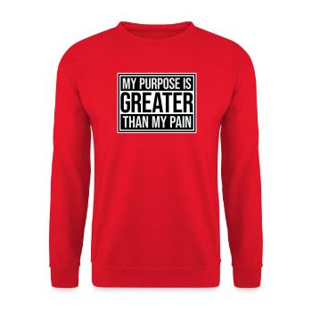 Mon but est plus grand que ma douleur, ce qui signifie le logo des guillemets - Sweat-shirt Unisexe - rouge - Devant - Alina (178cm) & Michal (187cm)