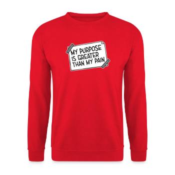 Mon but est plus grand que ma douleur, ce qui signifie le logo des guillemets - Sweat-shirt Unisexe - rouge - Devant - Alina (178cm) & Michal (187cm)