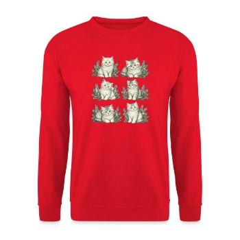 Kätzchennatur - Unisex Pullover - Rot - Vorne - Alina (178cm) & Michal (187cm)