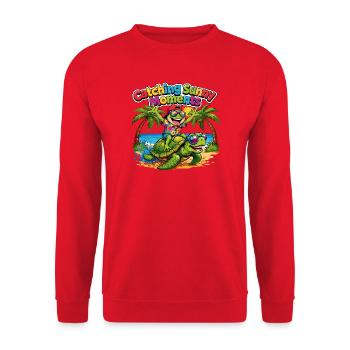Sunny Moments - Unisex Pullover - Rot - Vorne - Alina (178cm) & Michal (187cm)