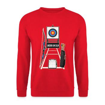ANCHOR AIM CALM - Unisex Sweatshirt - red - Front - Alina (178cm) & Michal (187cm)