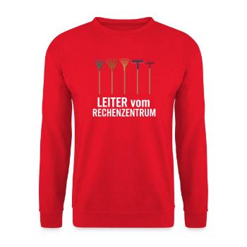 Leiter vom Rechenzentrum Gartenoutfit Gartenarbeit - Unisex Pullover - Rot - Vorne - Alina (178cm) & Michal (187cm)