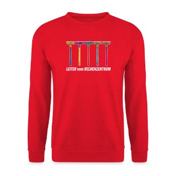 Rechenzentrum IT EDV Nerd Computer Shirt Geschenk - Unisex Pullover - Rot - Vorne - Alina (178cm) & Michal (187cm)
