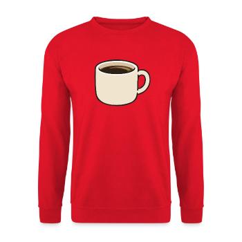 Illustration de dessin animé minimaliste pour tasse de café - Sweat-shirt Unisexe - rouge - Devant - Alina (178cm) & Michal (187cm)