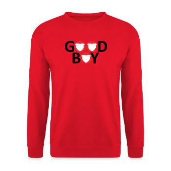 Staffie good boy - 046 - Sweat-shirt Unisexe - rouge - Devant - Alina (178cm) & Michal (187cm)