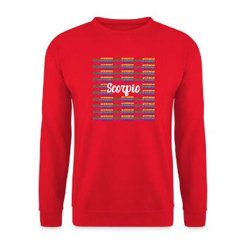 Sternzeichen Skorpion - Unisex Pullover - Rot - Vorne - Alina (178cm) & Michal (187cm)