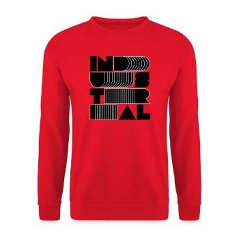 industrial Music Stacked Typography - Unisex Sweatshirt - red - Front - Alina (178cm) & Michal (187cm)