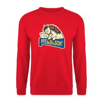 Völlich Pferdisch - Unisex Pullover - Rot - Vorne - Alina (178cm) & Michal (187cm)