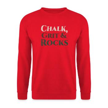 Motif du Grain de craie et des roches - Sweat-shirt Unisexe - rouge - Devant - Alina (178cm) & Michal (187cm)