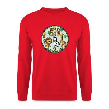 Wild One Animal Friends Trio - Unisex Sweatshirt - red - Front - Alina (178cm) & Michal (187cm)
