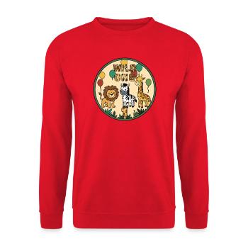 Insigne du Cercle de Joie Animal WILD ONE - Sweat-shirt Unisexe - rouge - Devant - Alina (178cm) & Michal (187cm)