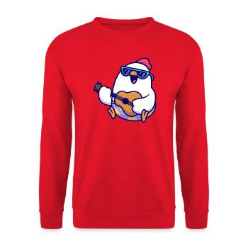 Penguin Guitar Beach Jam - Unisex Pullover - Rot - Vorne - Alina (178cm) & Michal (187cm)