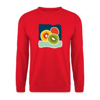 Colorful Kiwis – Fruity Pop Illustration - Unisex Sweatshirt - red - Front - Alina (178cm) & Michal (187cm)