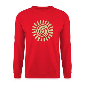 Sun Spiral Heart Green - Unisex Sweatshirt - red - Front - Alina (178cm) & Michal (187cm)